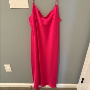 J. Crew hot pink slip dress with adjustable straps. Size 10